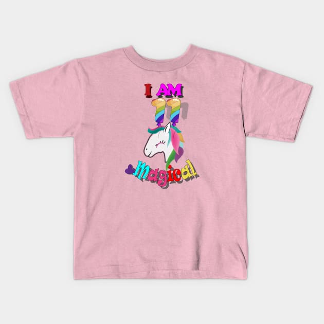 unicorn 11th birthday: I am 11 and magical Kids T-Shirt by bratshirt